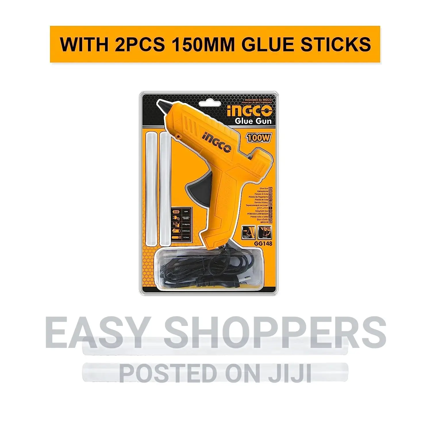 INGCO Glue Gun, 20W(100W) Glue Gun Kit 2pcs Glue Gun Sticks