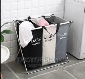 Cloth Hamper Sorter Bin With Aluminum Frame