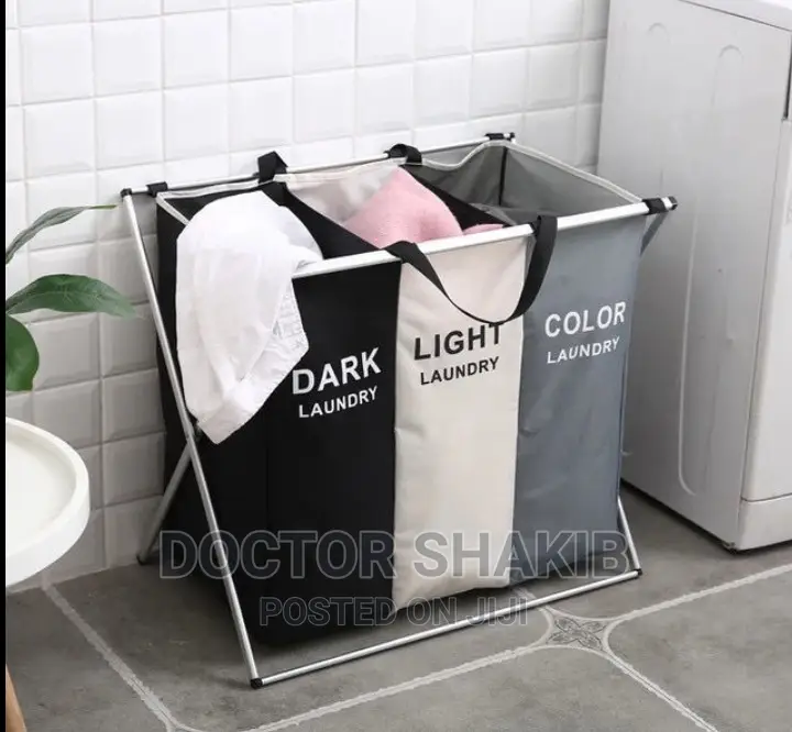 Cloth Hamper Sorter Bin With Aluminum Frame