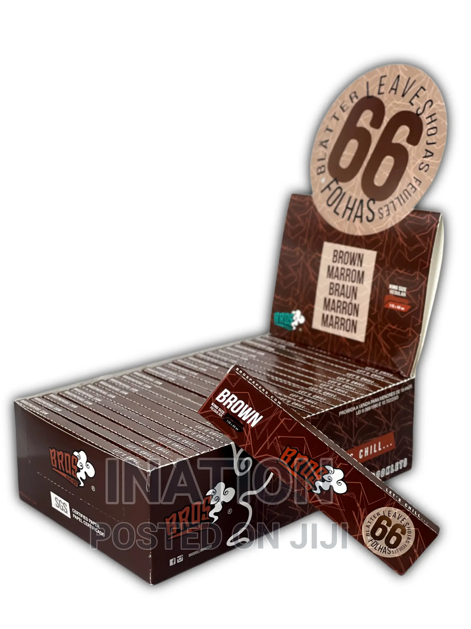 Bros Brown Rolling Paper 66 Leaves