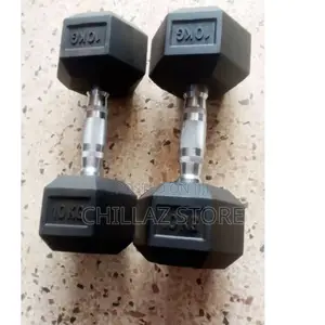 10kg Black Dumbbells.