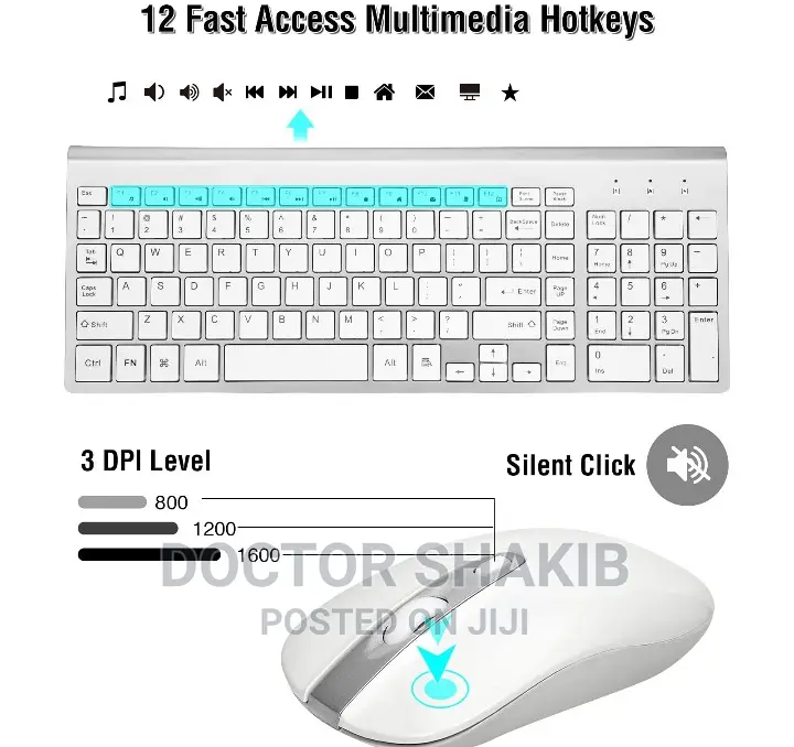 2 in 1 Wireless Keyboard and Mouse Combo