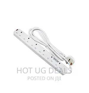 3 Plug Power King Extension Cable 6 Way - White