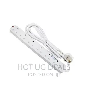 3 Plug Power King Extension Cable 6 Way - White