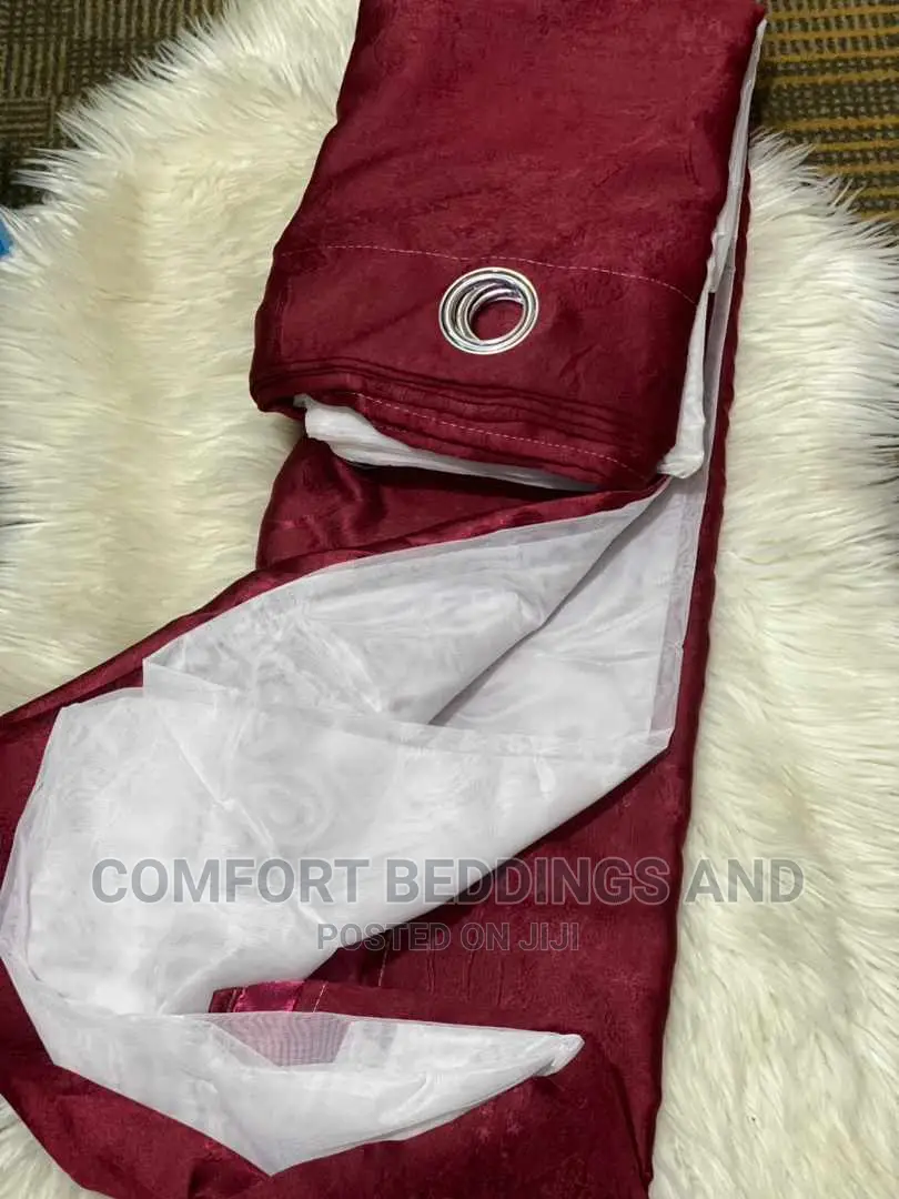 Curtains With Net Maroon