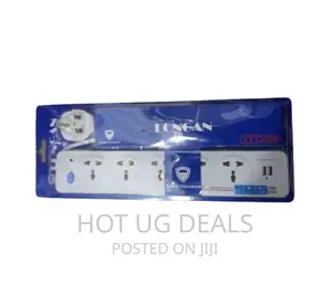 Logan 5 Way Heavy Duty 2 Usb Extension Cable Socket - White
