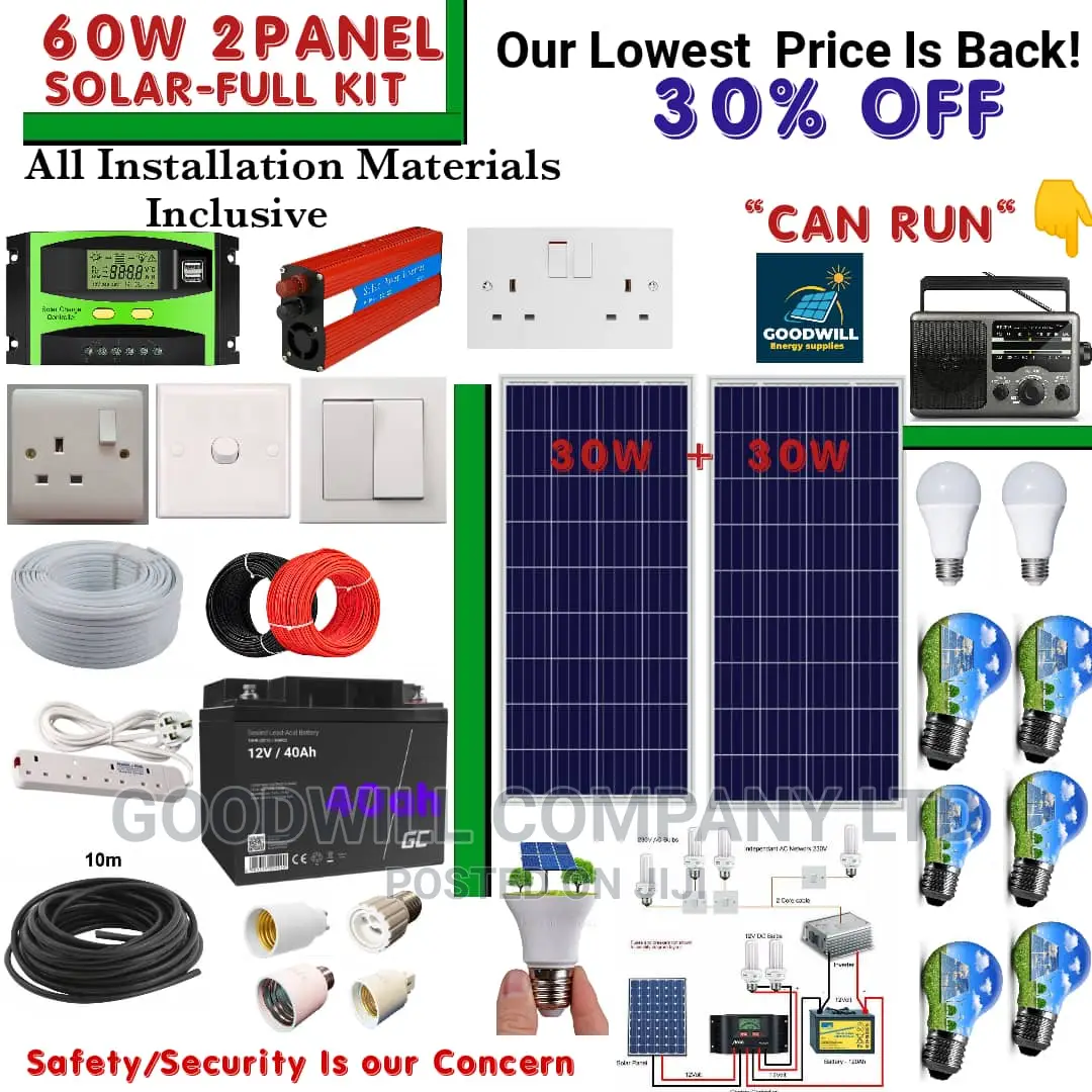 60w Solar System Full Kit Class a / 60w Solar Kit