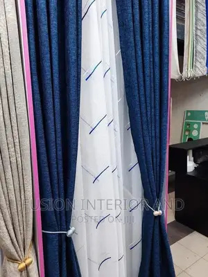 Nevy Blue Plain Curtains