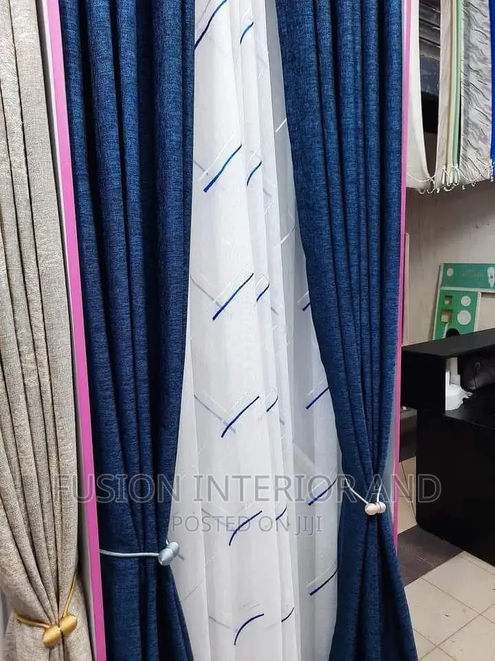 Nevy Blue Plain Curtains