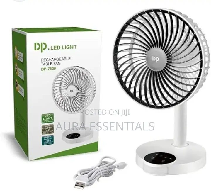 Dp Rechargeable Table Fan With Light