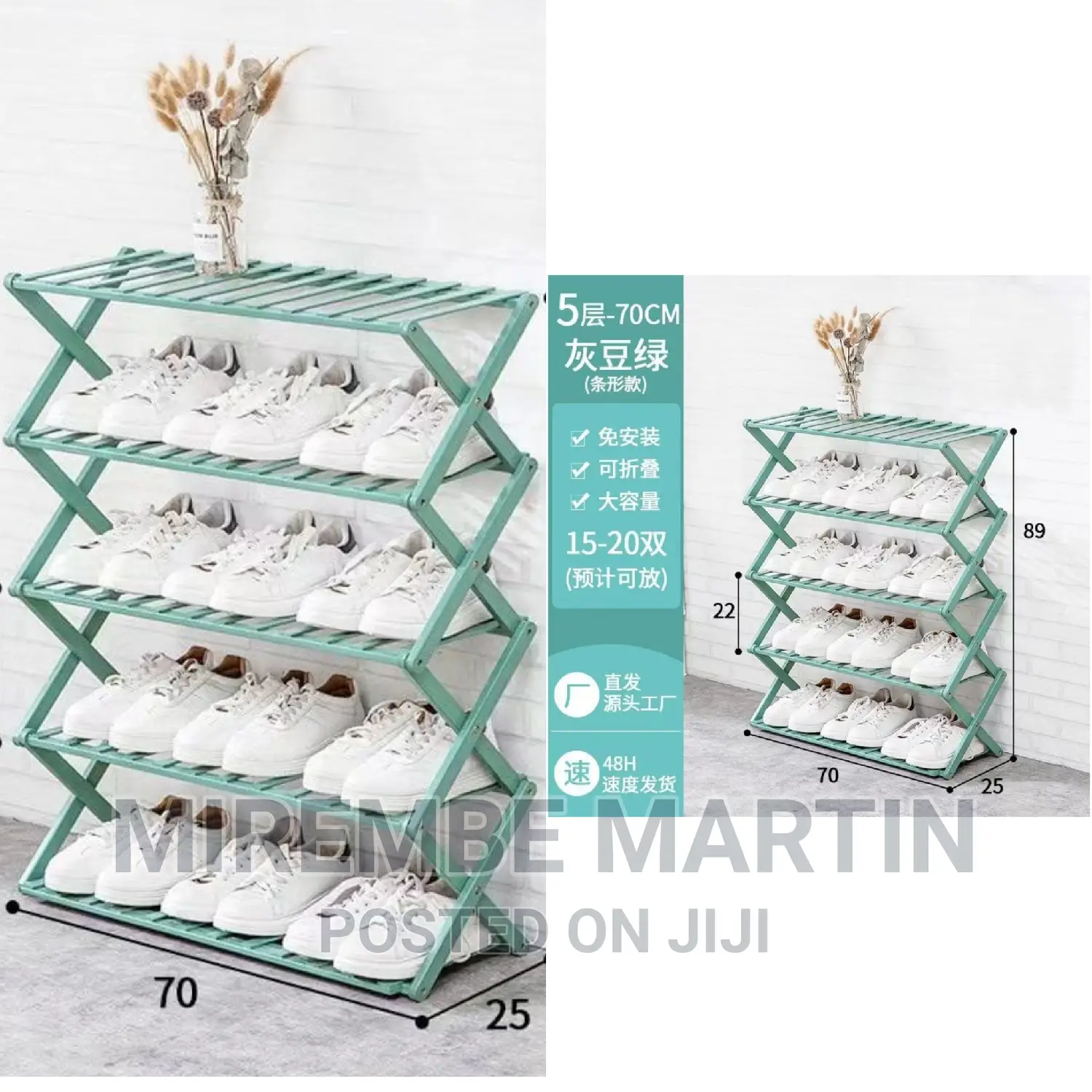 Foldable 5layer Shoe Rack