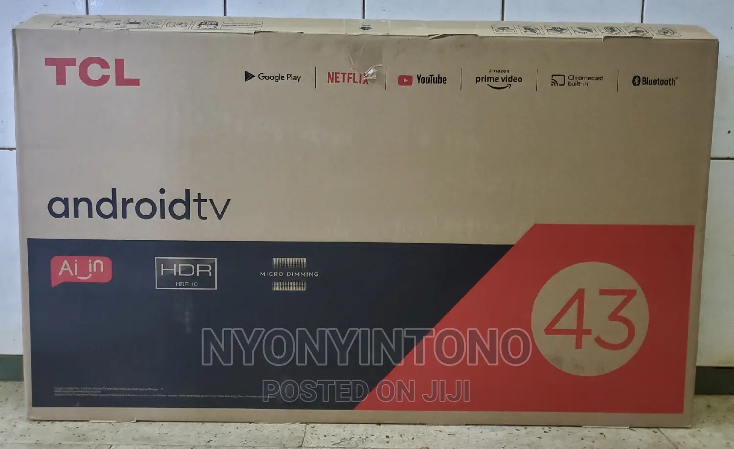 TCL 43" Frameless Smart Android Tv With Free 2 Air Decorder