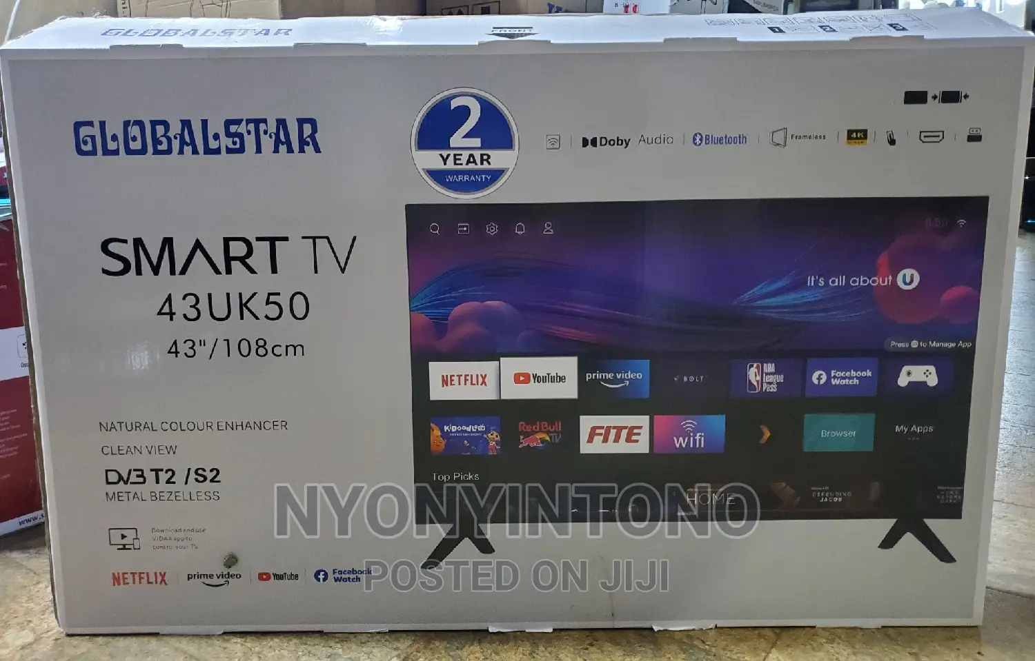Globalstar 43" Smart Android Tv 2years Warranty Bluetooth