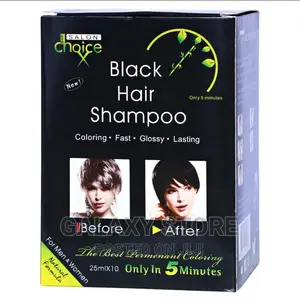 Saloon Hair Coloring Shampoo Set of 10, Black, 250 Ml