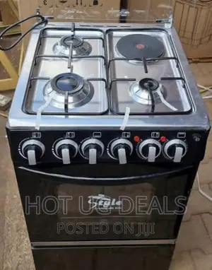 Style Cooker 3gas 1 Electric 50cmx50cm Electric Oven- Black
