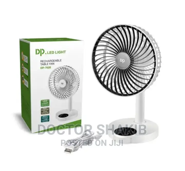 Rechargeable Table Fan With Light