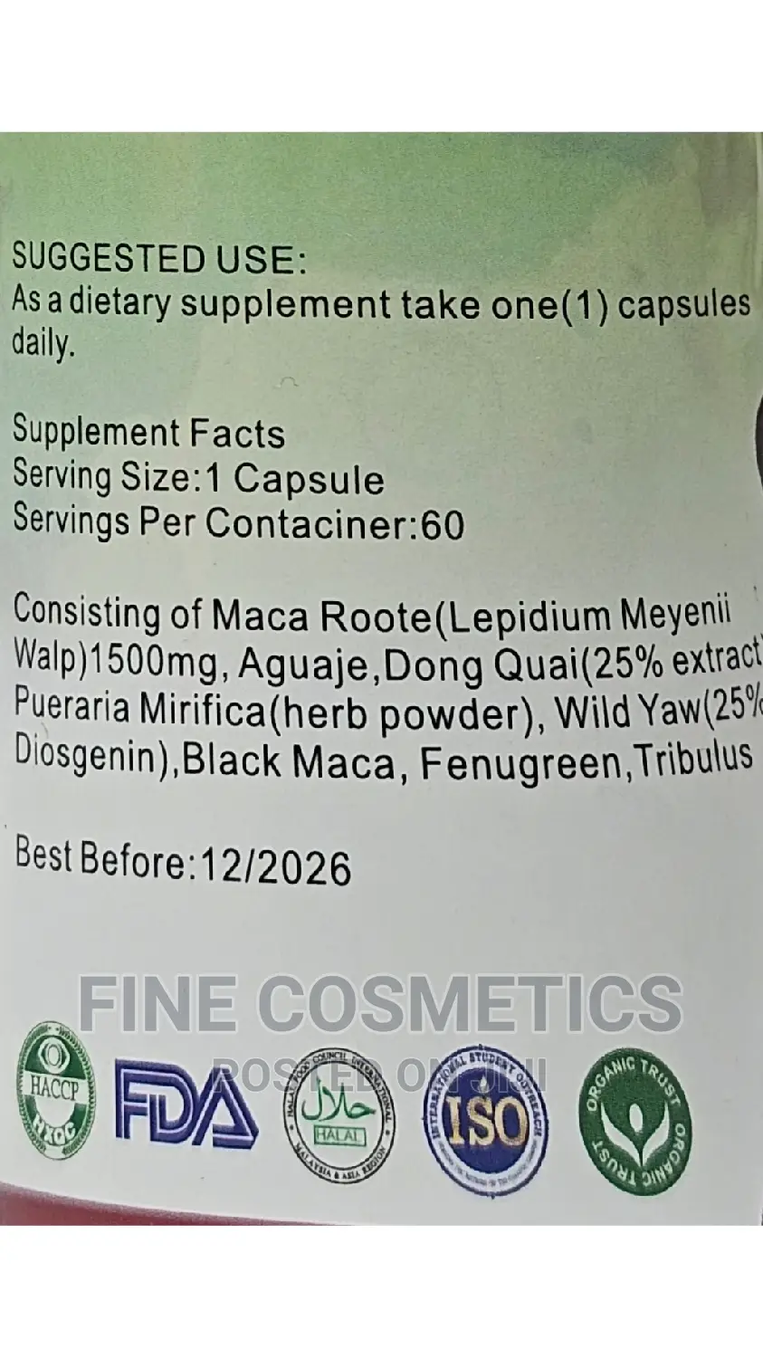 Ultimate Curve Maca Hip and Buttocks Enlargement 60capsules