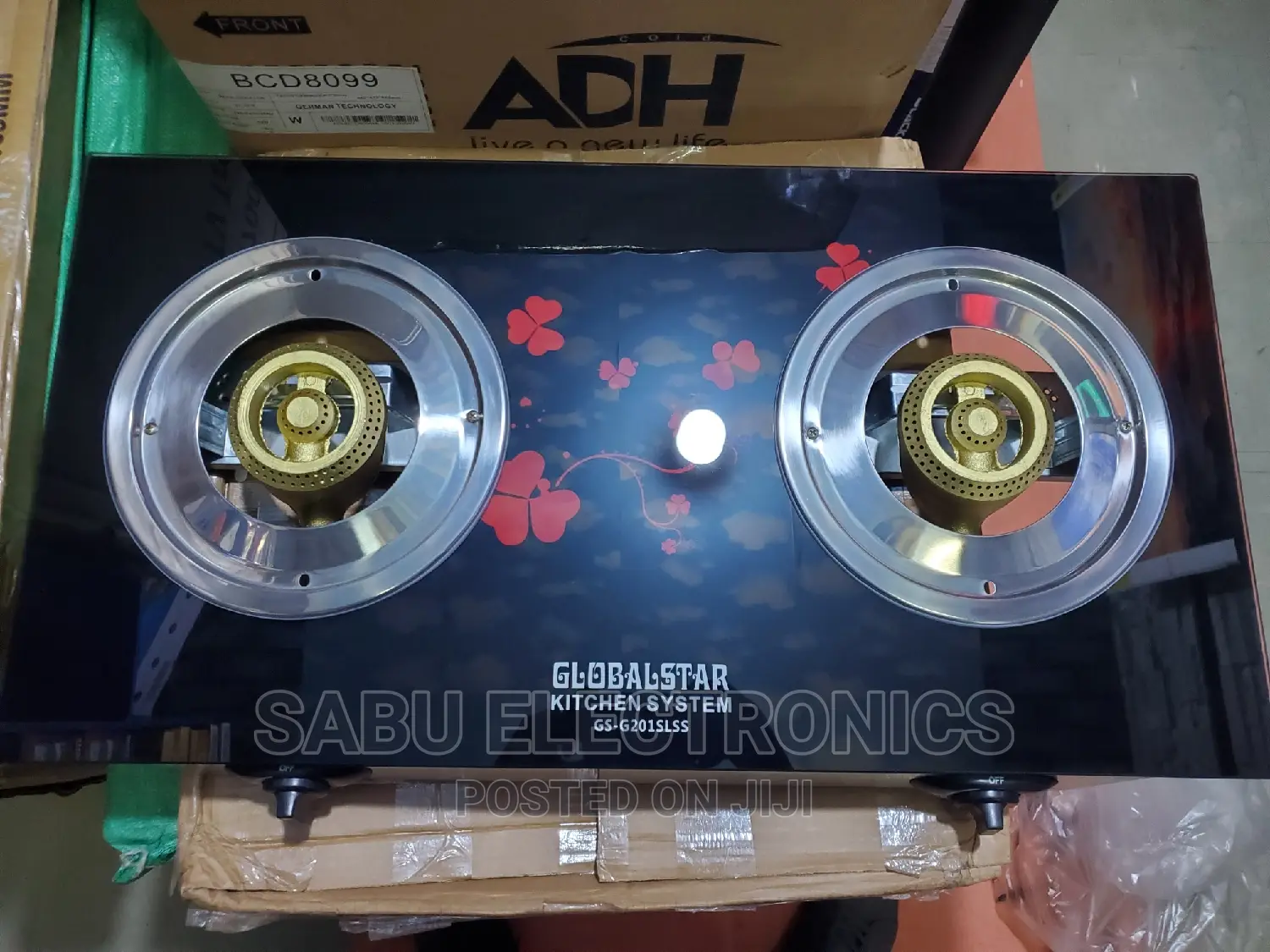 Double Burner Glass Gas Stove- Auto Ignition