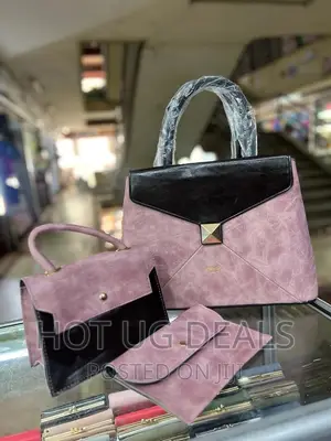 Ladies Handbag Tote Bags and Wallet Set of 3pcs- Multicolor