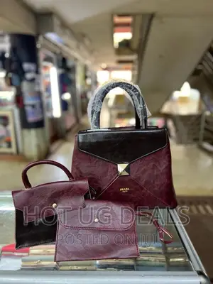 Ladies Handbag Tote Bags and Wallet Set of 3pcs- Multicolor