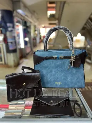 Ladies Handbag Tote Bags and Wallet Set of 3pcs- Multicolor