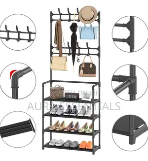 Coat Rack Shoe Rack Hall Tree 3 In 1 Storage Rack