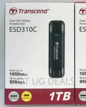 Transcend 1tb Portable Ssd, Usb 10gbps With Type-c And Type A
