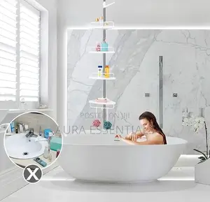 Adjustable 4 Tier Bathroom Corner Shelf