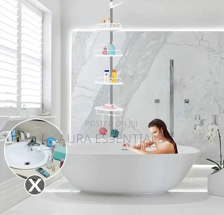 Adjustable 4 Tier Bathroom Corner Shelf