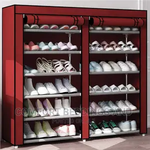 Metallic Shoe Rack Maroon