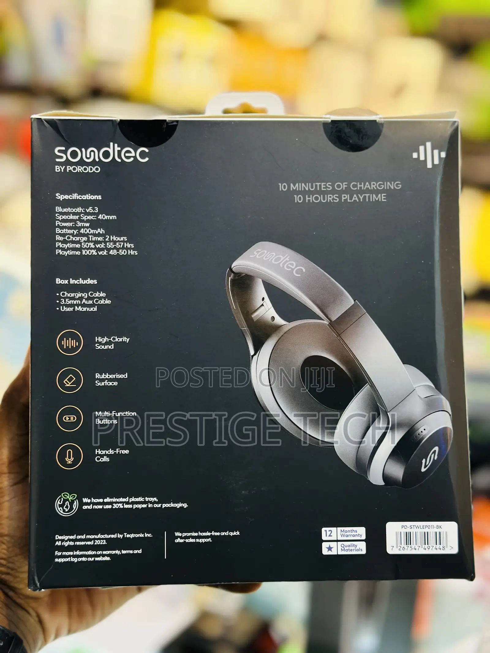Soundtec By Porodo Eclipse Wireless Headphones With Enc