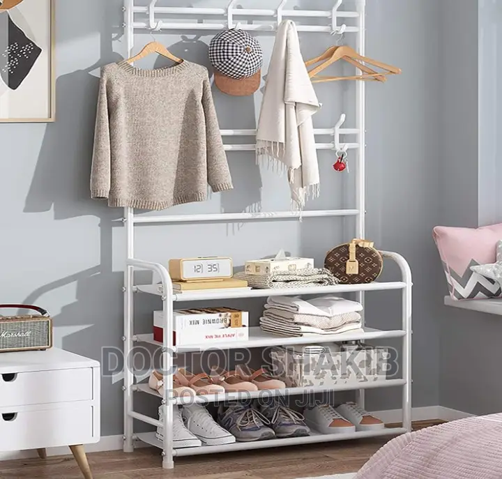 4 Tie Metal Clothes Hanger Coat Rack