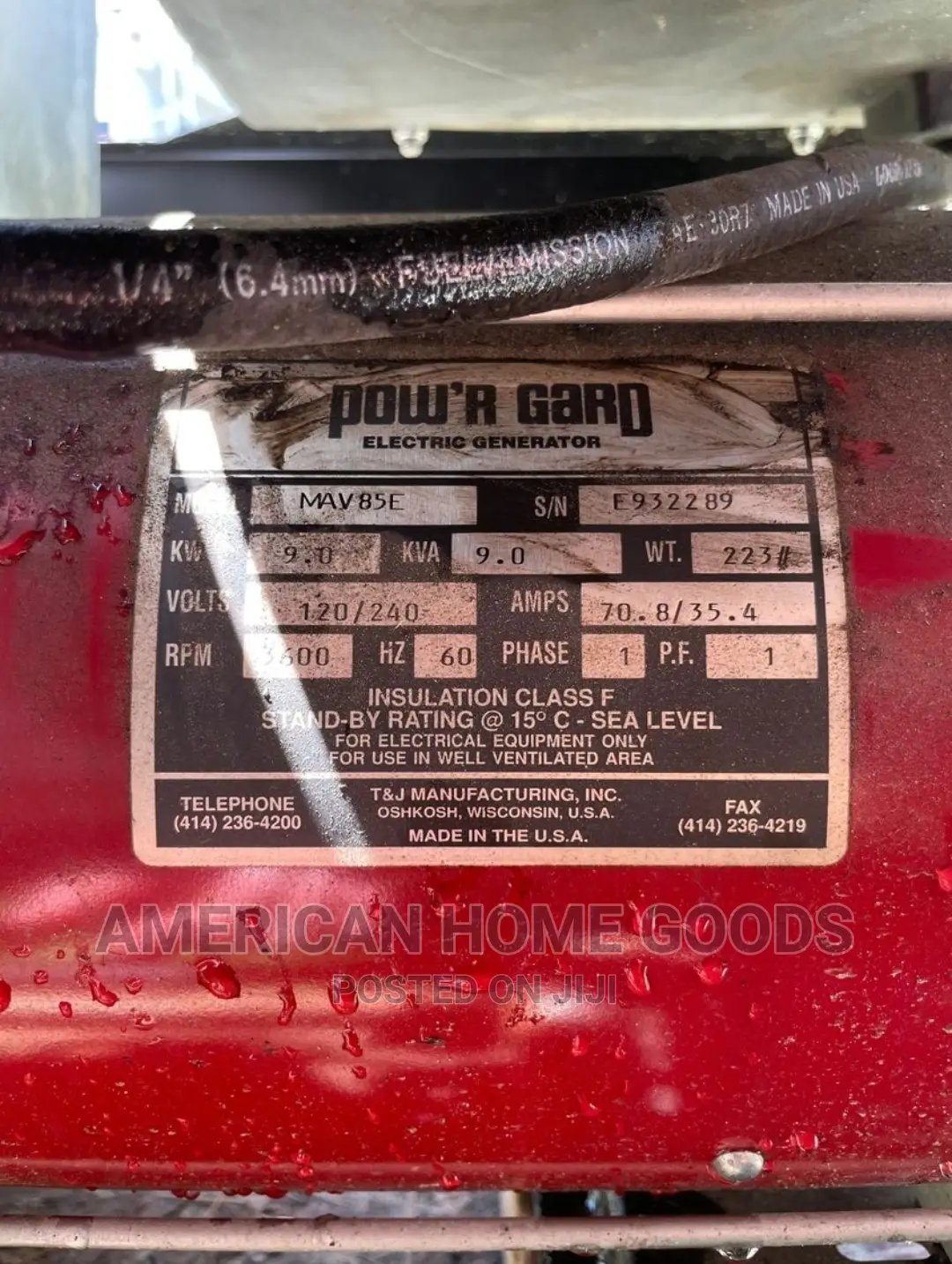 Vanguard Generator, 16hp, v-Twin, 118hrs, W/Transfer Switch.