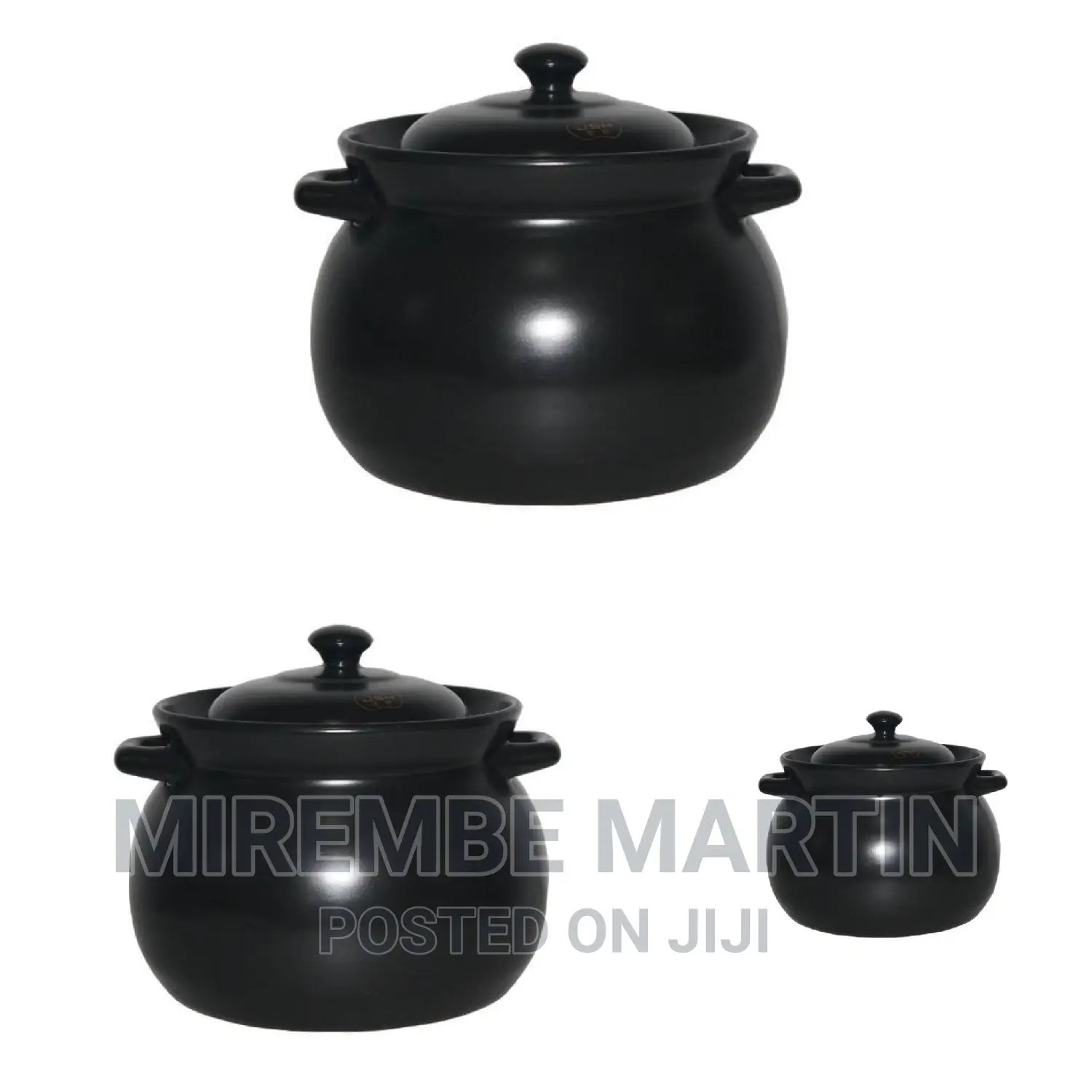 Black in Color Ceramic Cooking Pot