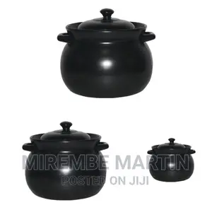 Black in Color Ceramic Cooking Pot