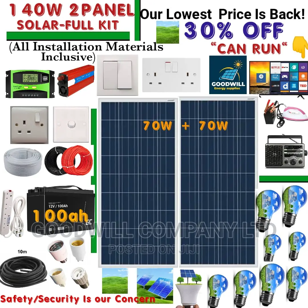140w Solar System Full Kit / 140w German Solar Kit