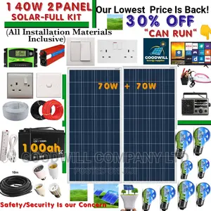 140w Solar System Full Kit / 140w German Solar Kit