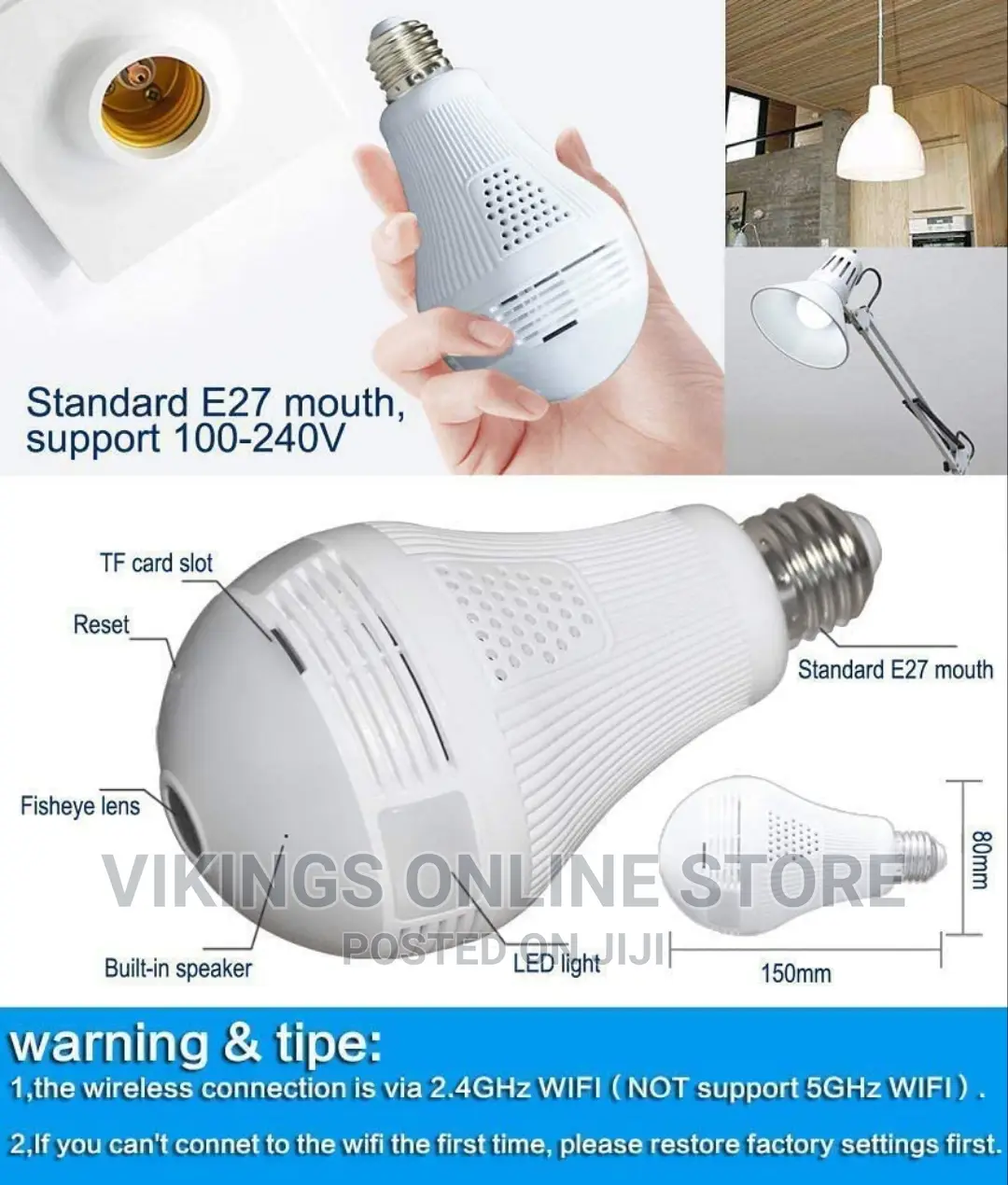 X360° CCTV Camera Bulb Panorama