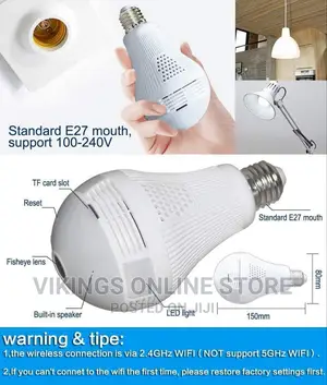 X360° CCTV Camera Bulb Panorama