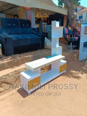 White and Brown Tv Stand