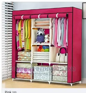 Three Column Metallic Closet Maroon