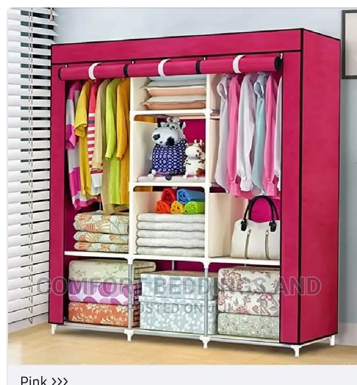 Three Column Metallic Closet Maroon
