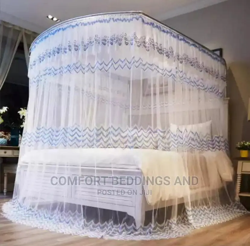 Two Stand Adjustable Mosquito Net White