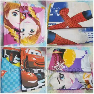 Kids Cotton Cartoon Bedsheets With 2 Pillowcases