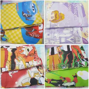 Kids Cotton Cartoon Bedsheets With 2 Pillowcases