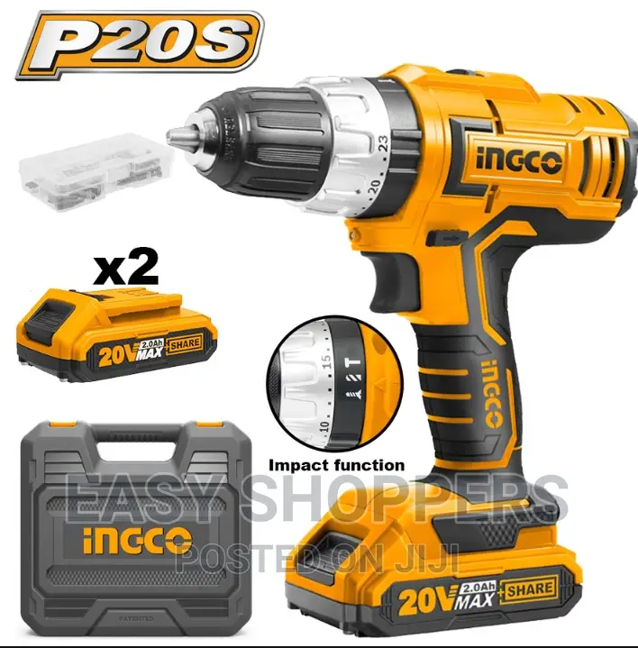 INGCO Professional Impact Drill Driver Battery 20V Li-Ion