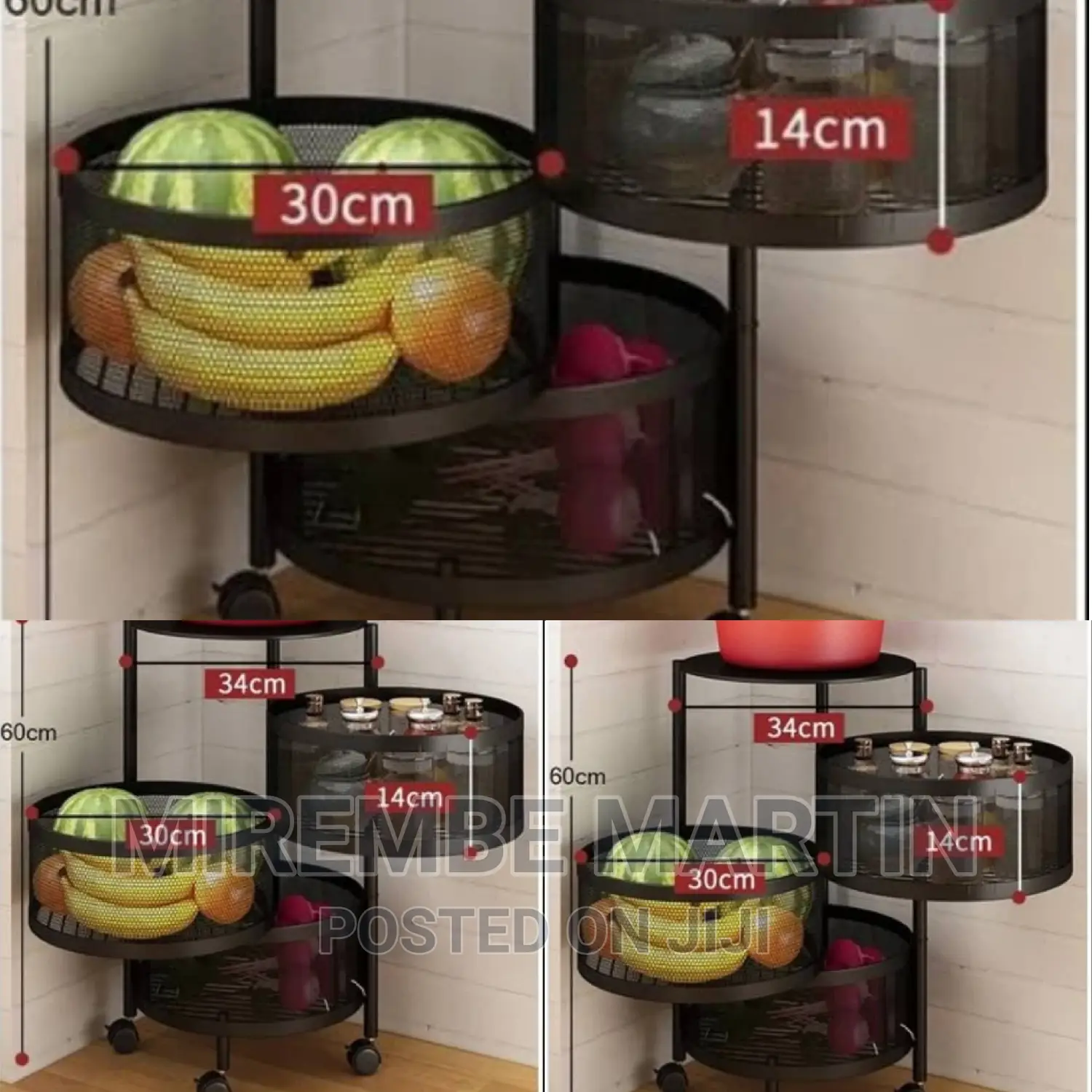 3 Layer Rotating Vegetable Storage Rack