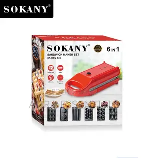 6 in 1 Sokany Sandwich Maker Set SK BBQ 836