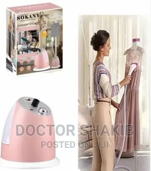 Sokany Vertical Garment Steamer 2.2L Electric Pump-Pink
