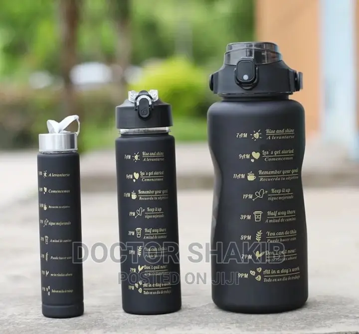 3 Kit Garrafas Drinking Healthy Water Bottle